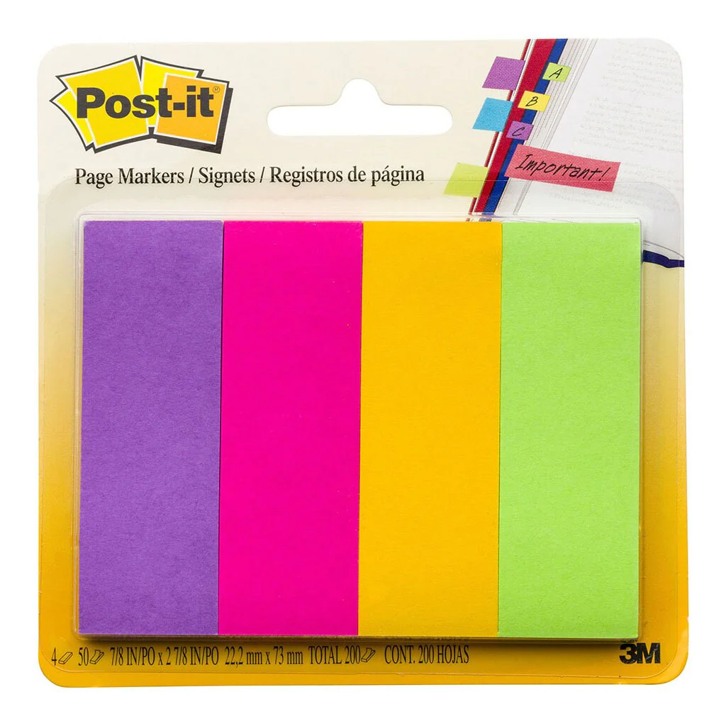 Post-it Page Markers 671-4au Jaipur Collection Size 25mm X 76mm 100 Sheet Pads Pack 4 - Nail Gallerys