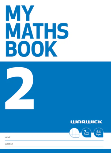 Warwick Exercise My Maths Book 2 7mm Quad 64 Page - Nail Gallerys