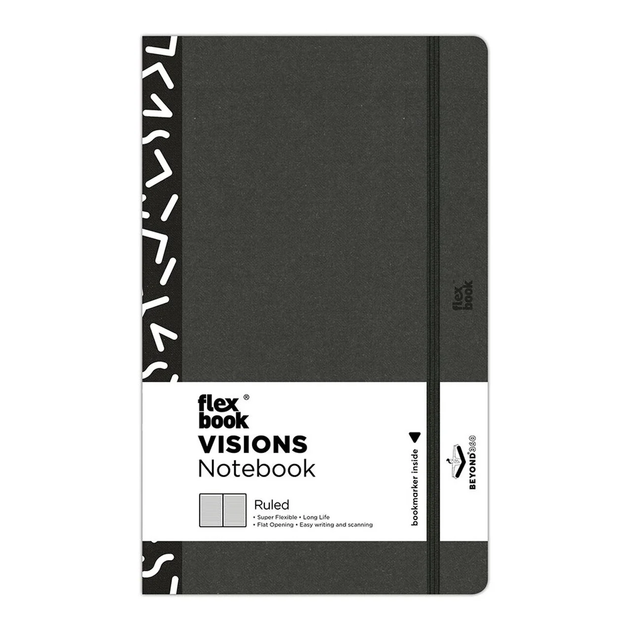 Flexbook Visions Notebook Ruled Black/white - Nail Gallerys