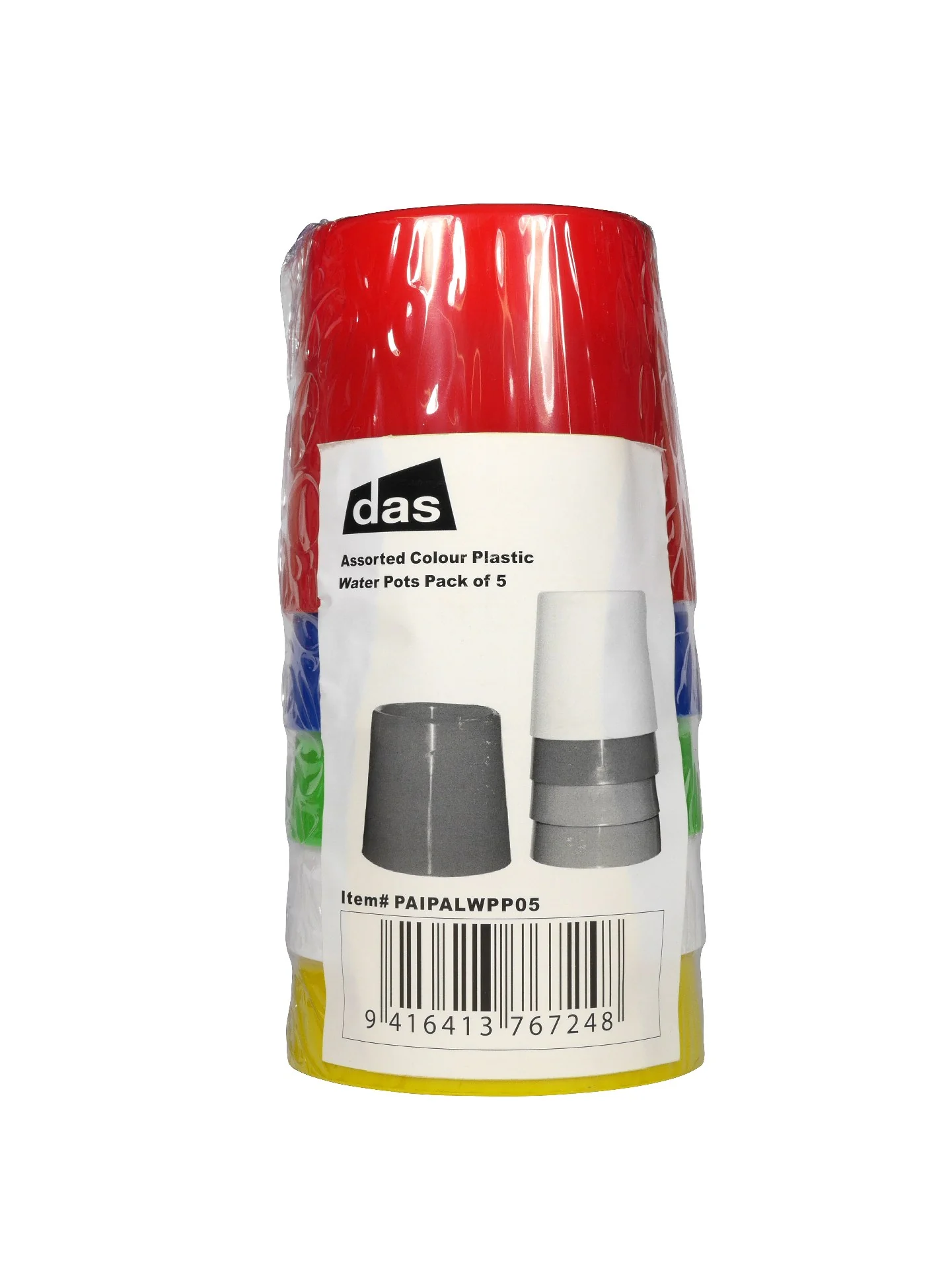 Das Plastic Water Pots Assorted - Pack Of 5 - Nail Gallerys