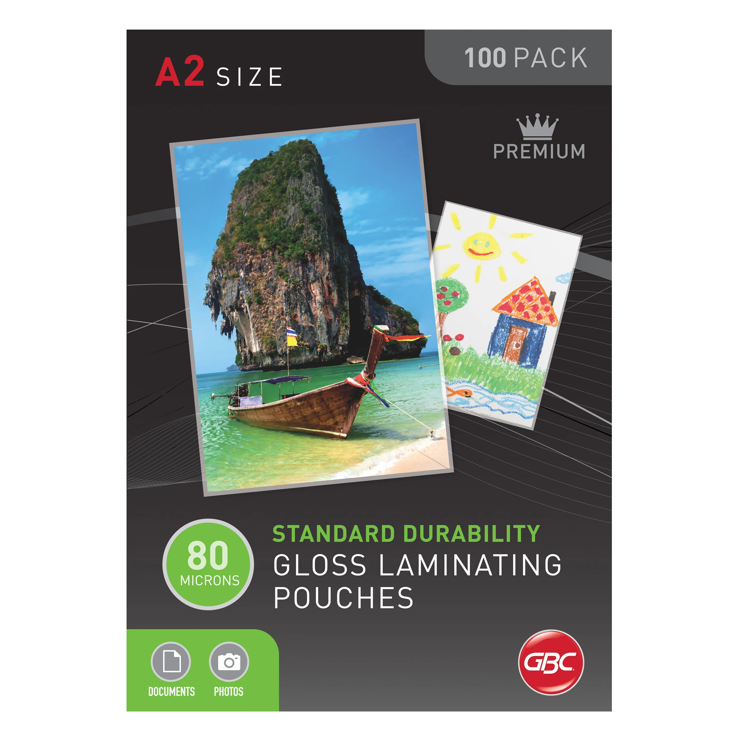 GBC A2 80 Micron Laminating Pouches Pack Of 100 - Nail Gallerys