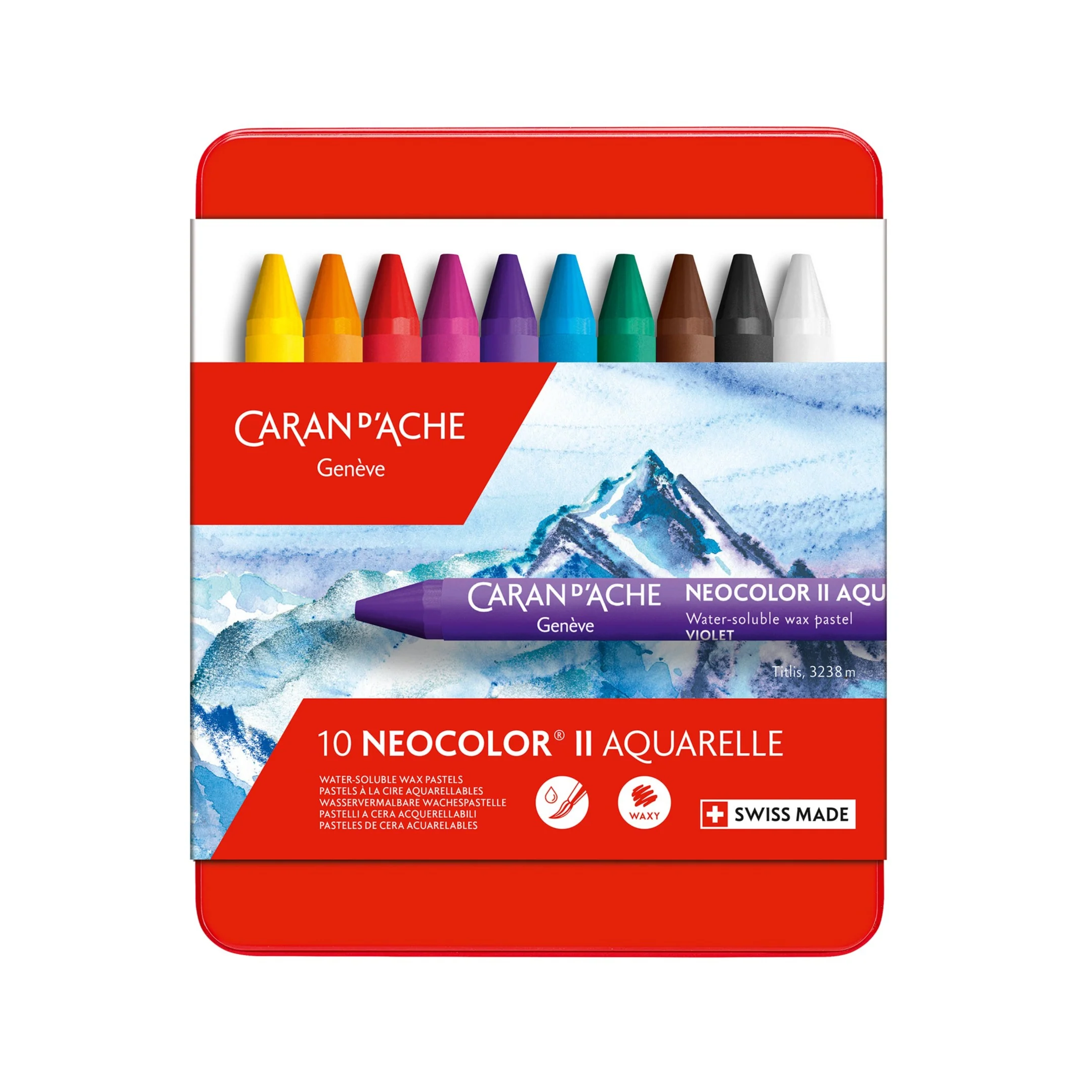 Caran D'ache Neocolor II Aquarelle Crayons Set of 10 - Nail Gallerys
