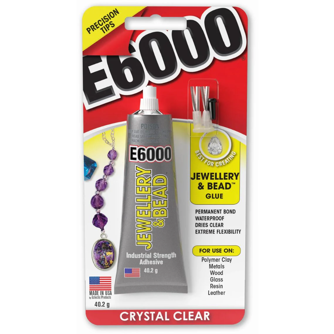 E6000 Crystal Clear Jewellery & Bead Glue 29.5ML - Nail Gallerys