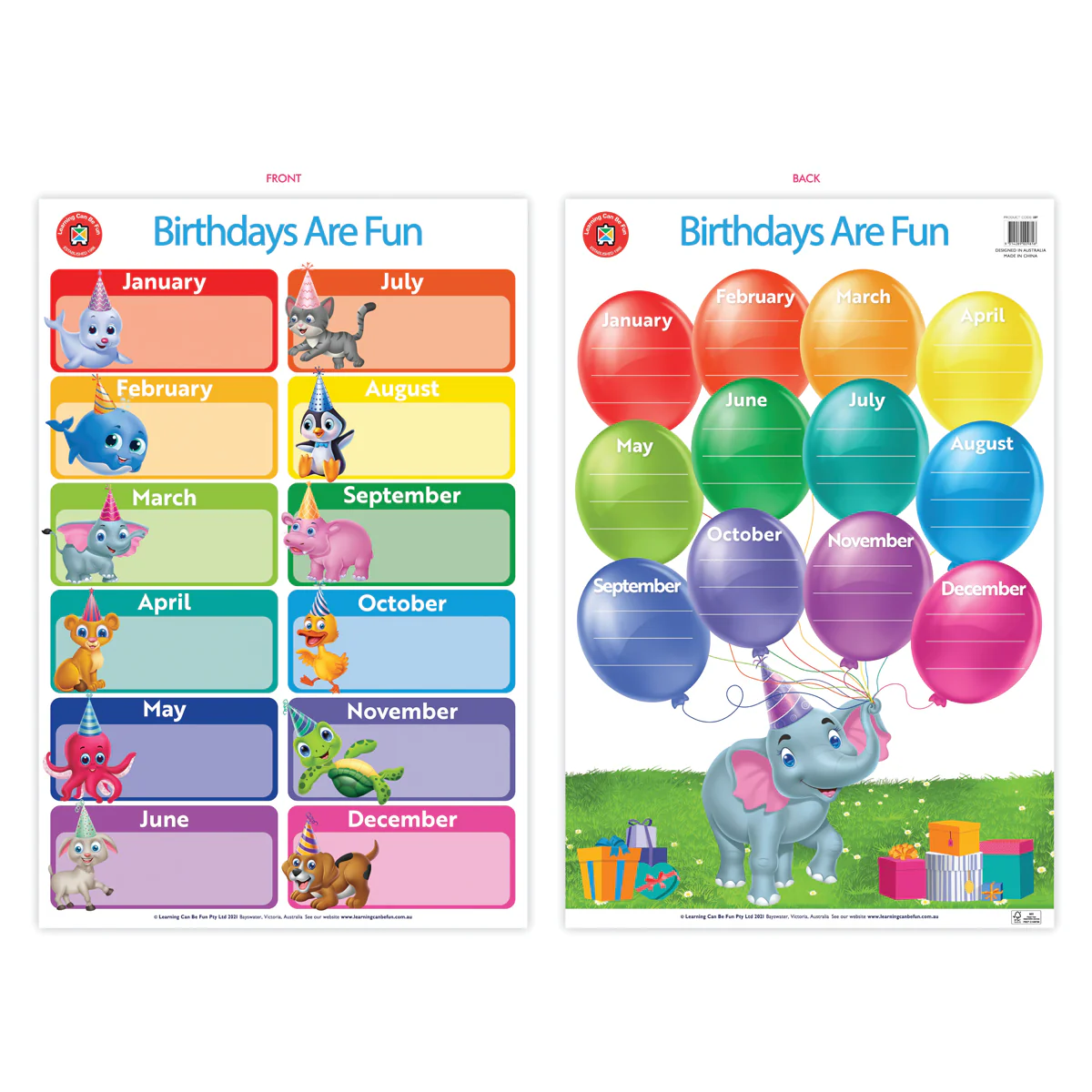 Learning Can Be Fun Birthdays Are Fun Wall Chart - Nail Gallerys