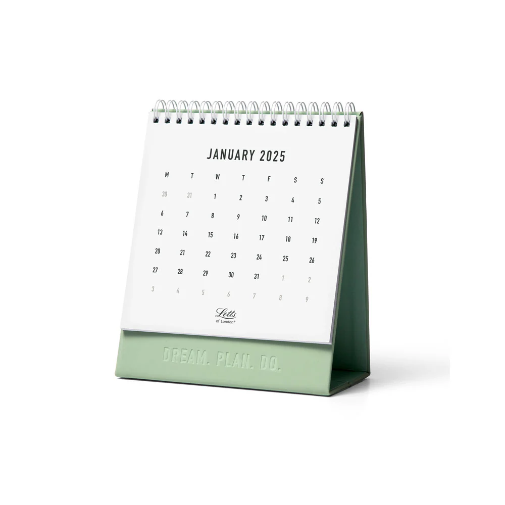 Letts of London 150x180mm Sage Conscious Desk Calendar - Nail Gallerys
