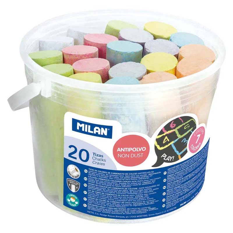Milan Maxi Non Dust Chalk Bucket Of 20 - Nail Gallerys