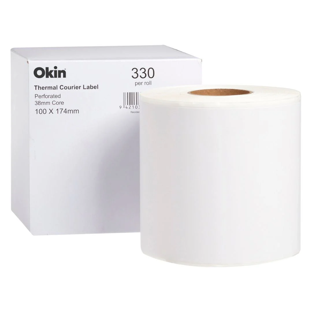 Okin Thermal Courier Label Perforated 100x174mm 330 Labels - Nail Gallerys