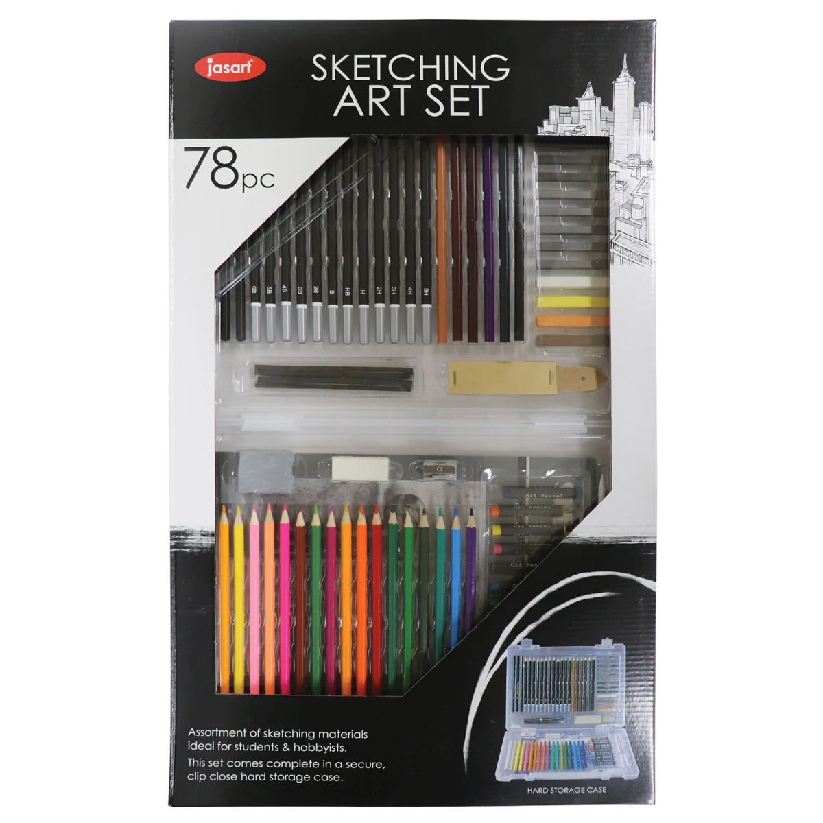 Jasart 78 Piece Sketching Set - Nail Gallerys