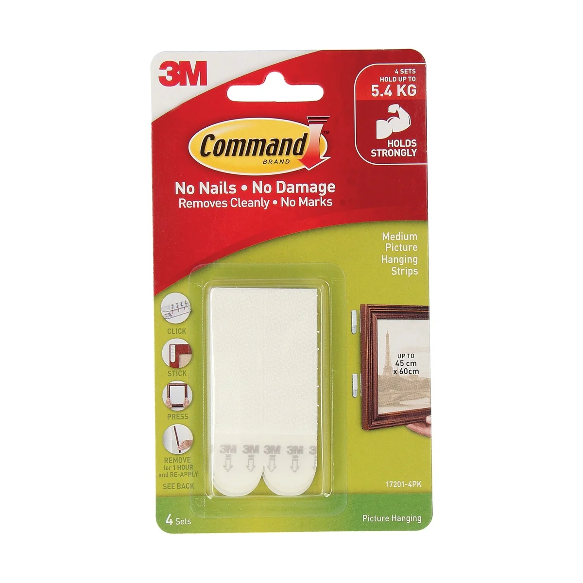 Command Strips 17201 Picture Frame Hanging Medium Pack Of 4 - Nail Gallerys