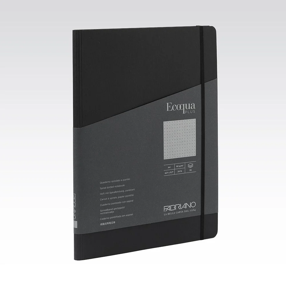 Fabriano Ecoqua Plus Hidden Spiral 90gsm Dots A4 Notebooks - Nail Gallerys