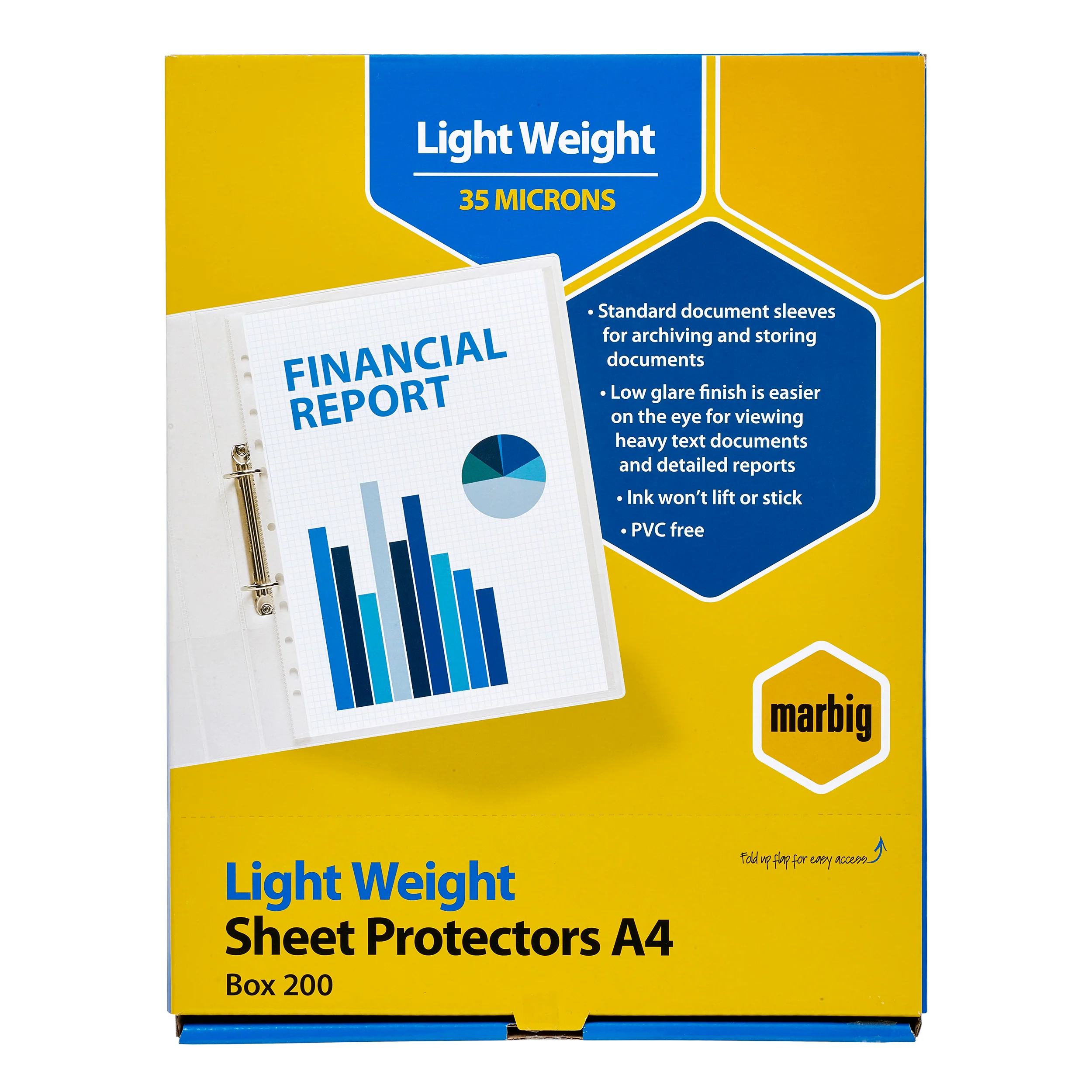 Marbig Sheet Protectors Lightweight A4 Box Of 200 - Nail Gallerys