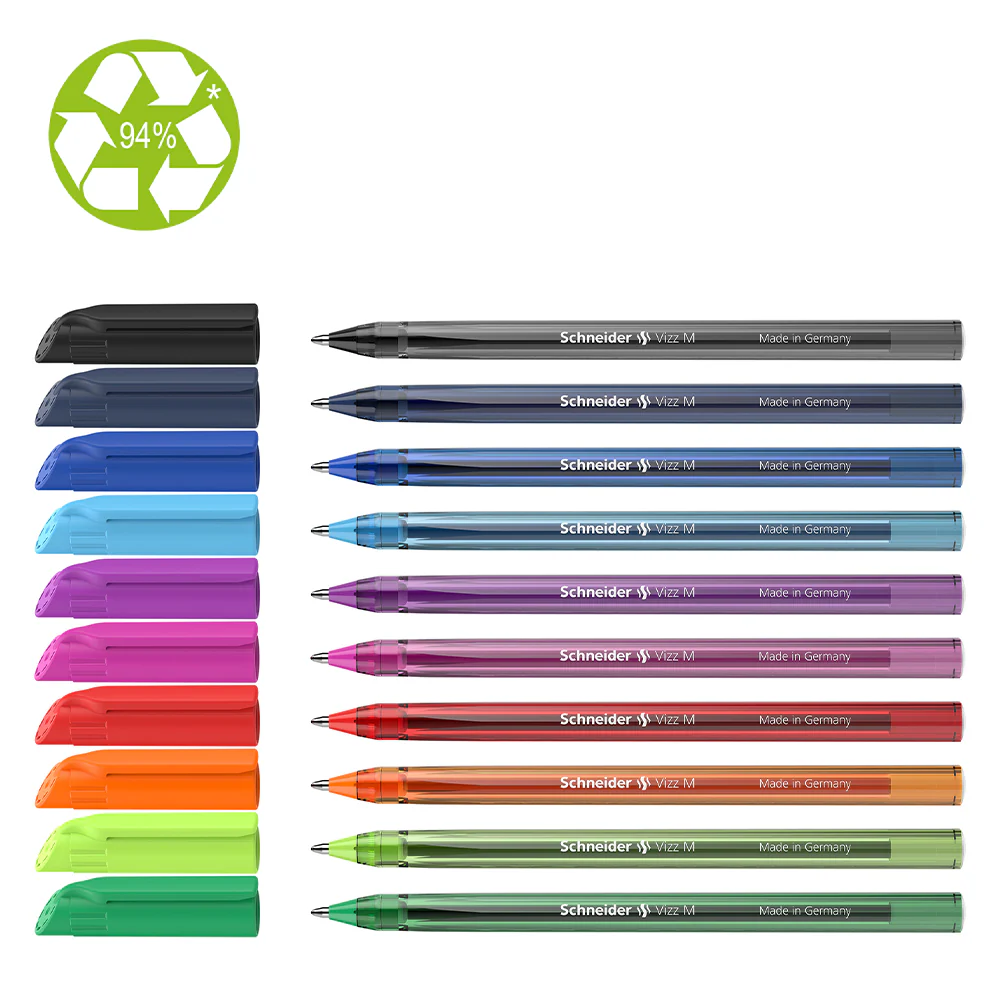 Schneider Vizz Medium Assorted Ballpoint Pen Set of 10 - Nail Gallerys