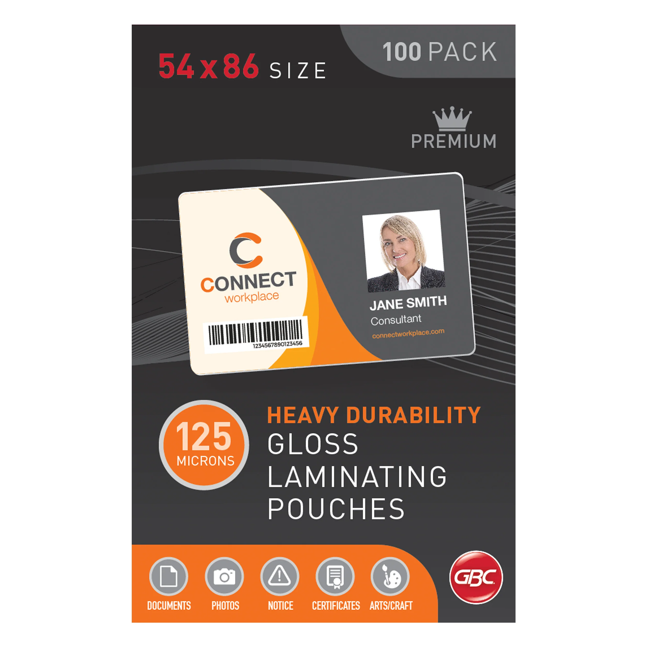 GBC 54x86 125 Micron Credit Laminating Pouch Pack Of 100 - Nail Gallerys