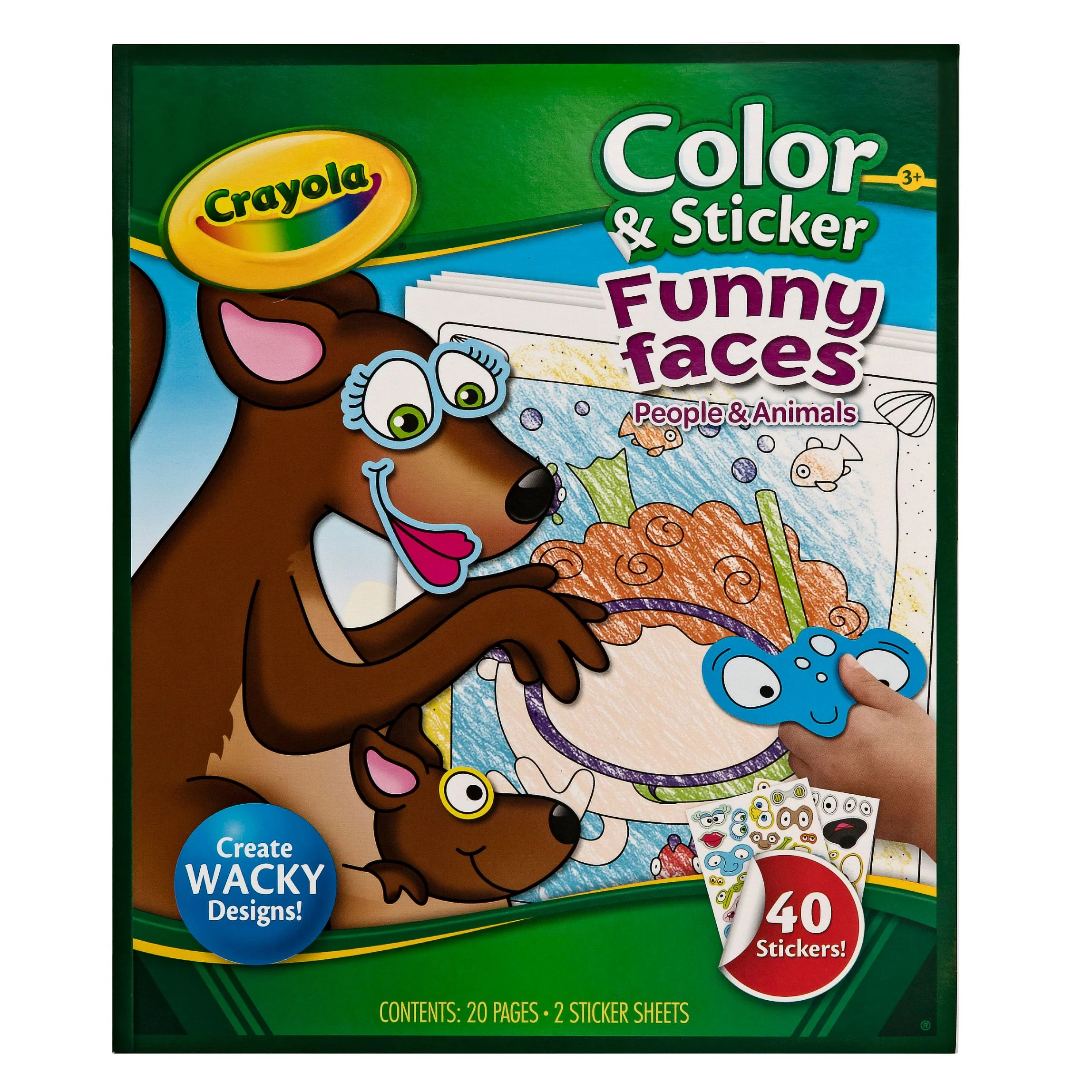 Crayola Funny Faces Colour & Sticker Book - Nail Gallerys