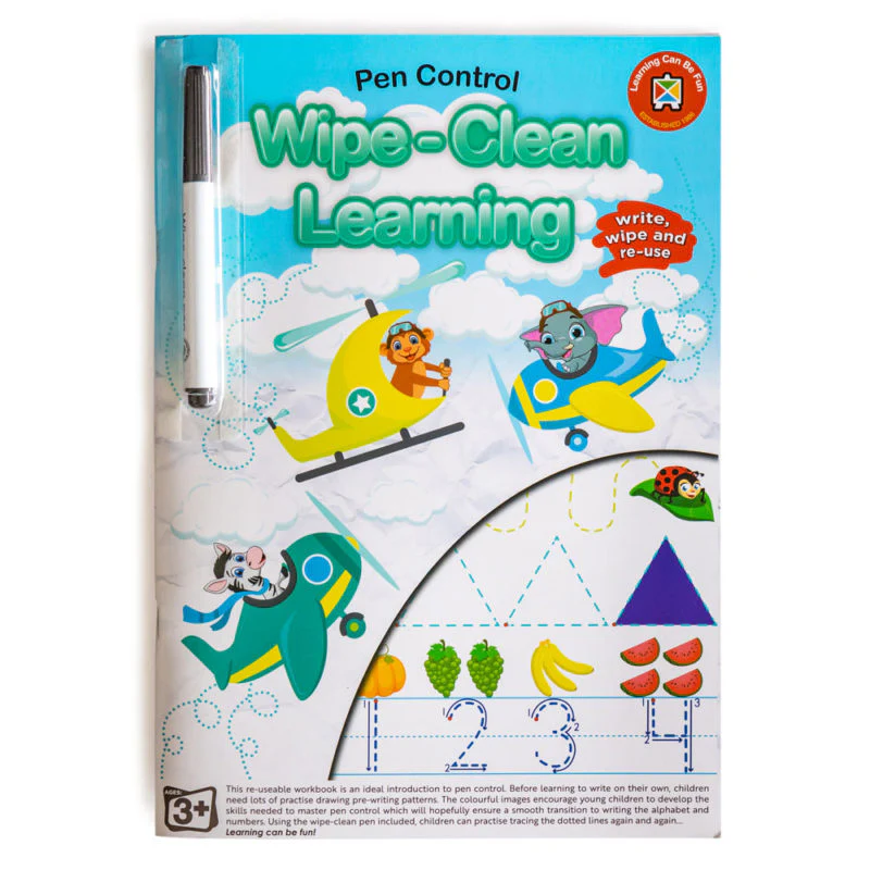 Learning Can Be Fun Wipe Clean Pen Control Learning Book With Marker - Nail Gallerys
