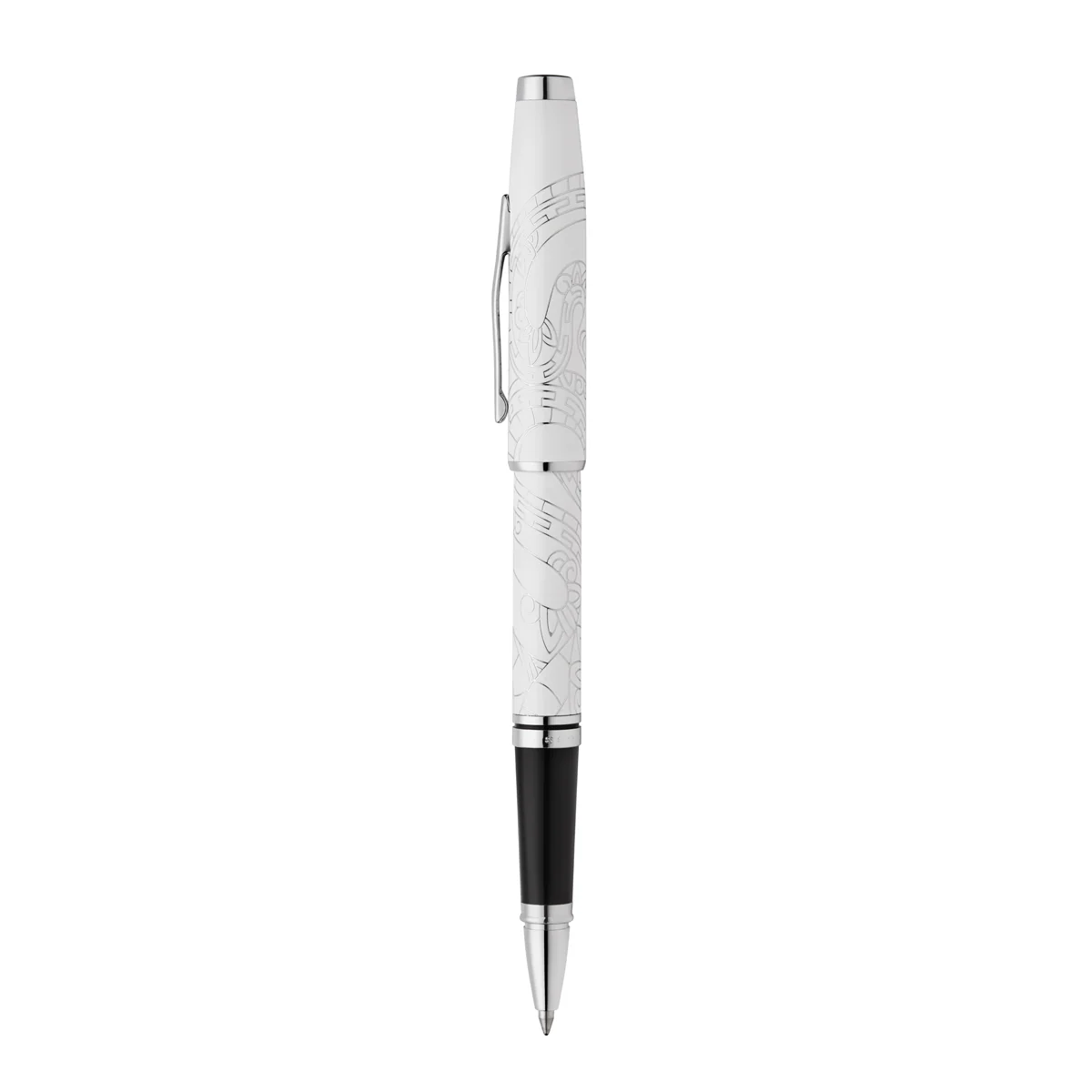Cross Coventry Zodiac YOT Snake 2025 Pearl White Lacquer with Chrome Appts Rollerball Pen - Nail Gallerys