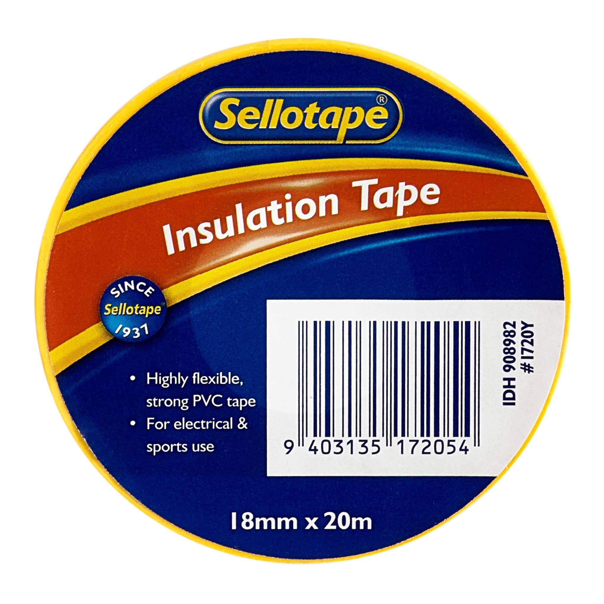 Sellotape 1720y Insulation Yellow Tape 18mmx20m - Nail Gallerys