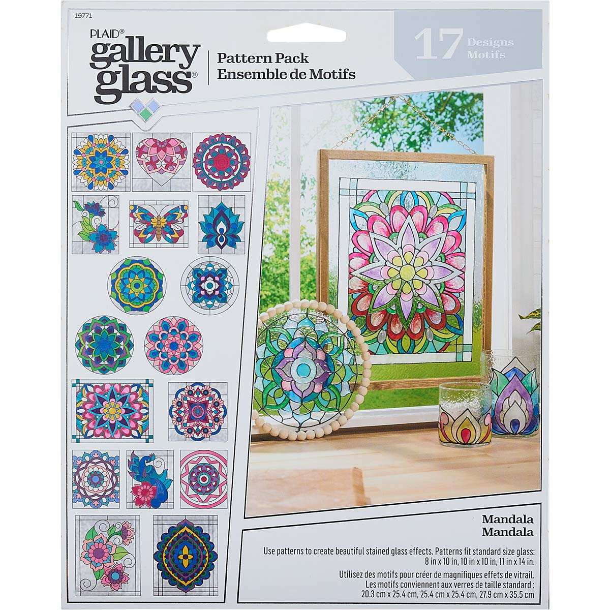 Plaid Gallery Glass Mandala Pattern Pack Of 17 Designs - Nail Gallerys