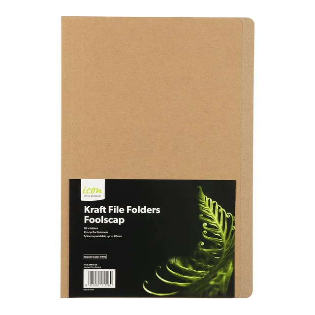Icon Kraft File Folders Foolscap - Nail Gallerys