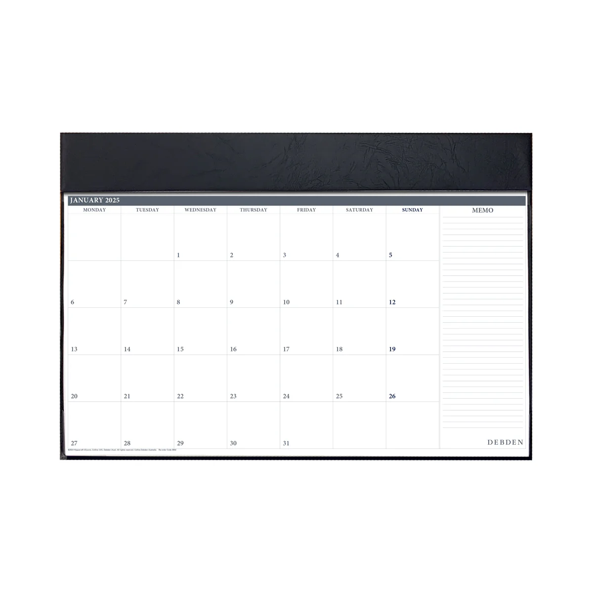 Debden 382x540mm Month to View PVC 2025 Desktop Planner - Nail Gallerys