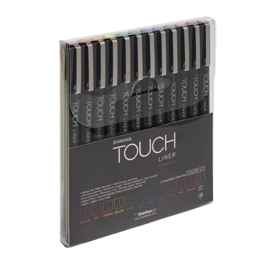 ShinHan Touch Liner Set of 12 Colours 0.1MM - Nail Gallerys