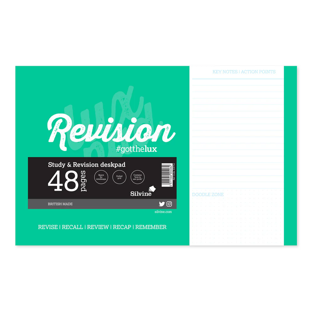 Luxpad Study And Revision 360x230mm 48 Page Desk Pad - Nail Gallerys