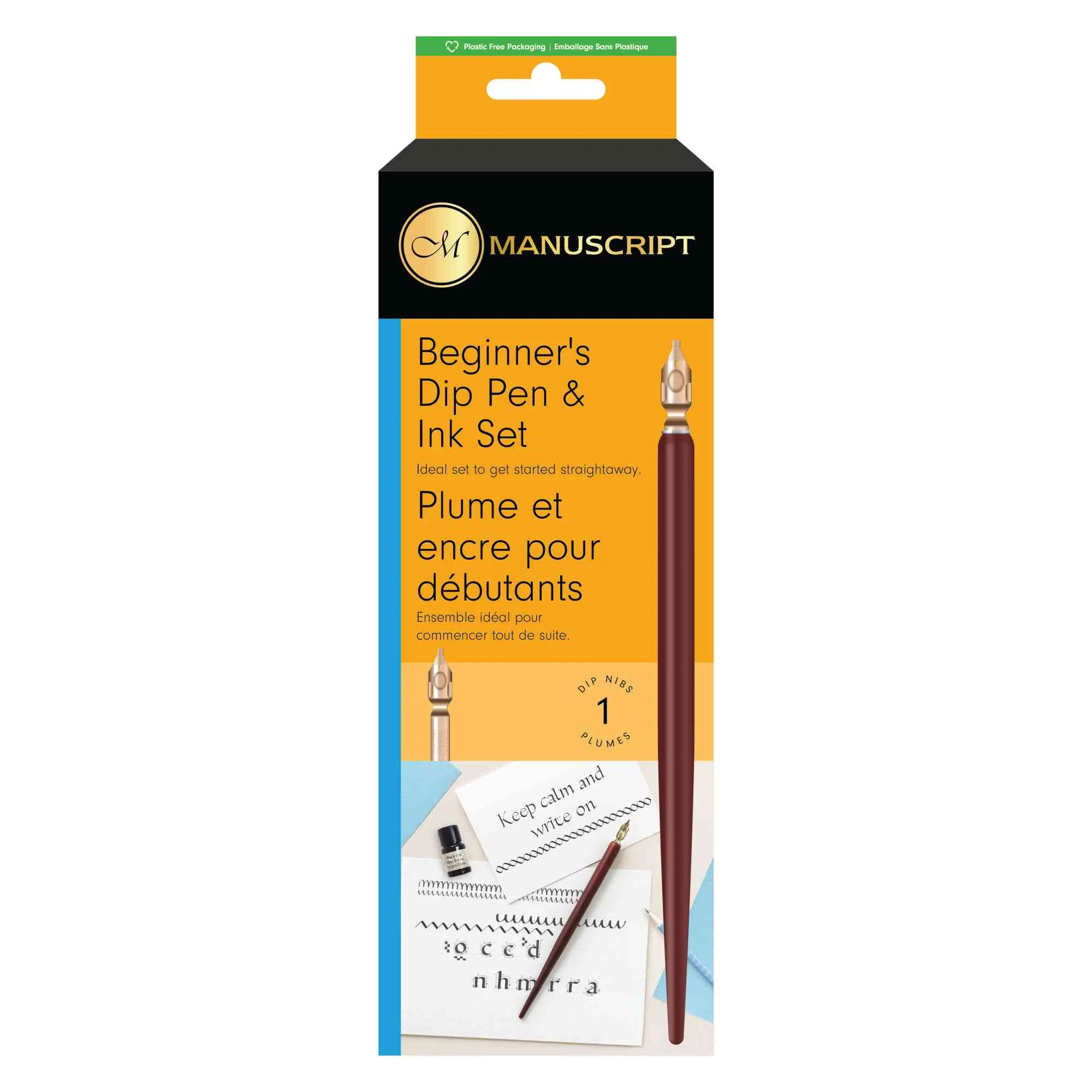 Manuscript Round Hand Nib Holder & Black Ink Set - Nail Gallerys