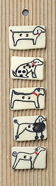 Incomparable Buttons - Oblong Dogs - Card of 5 - Nail Gallerys