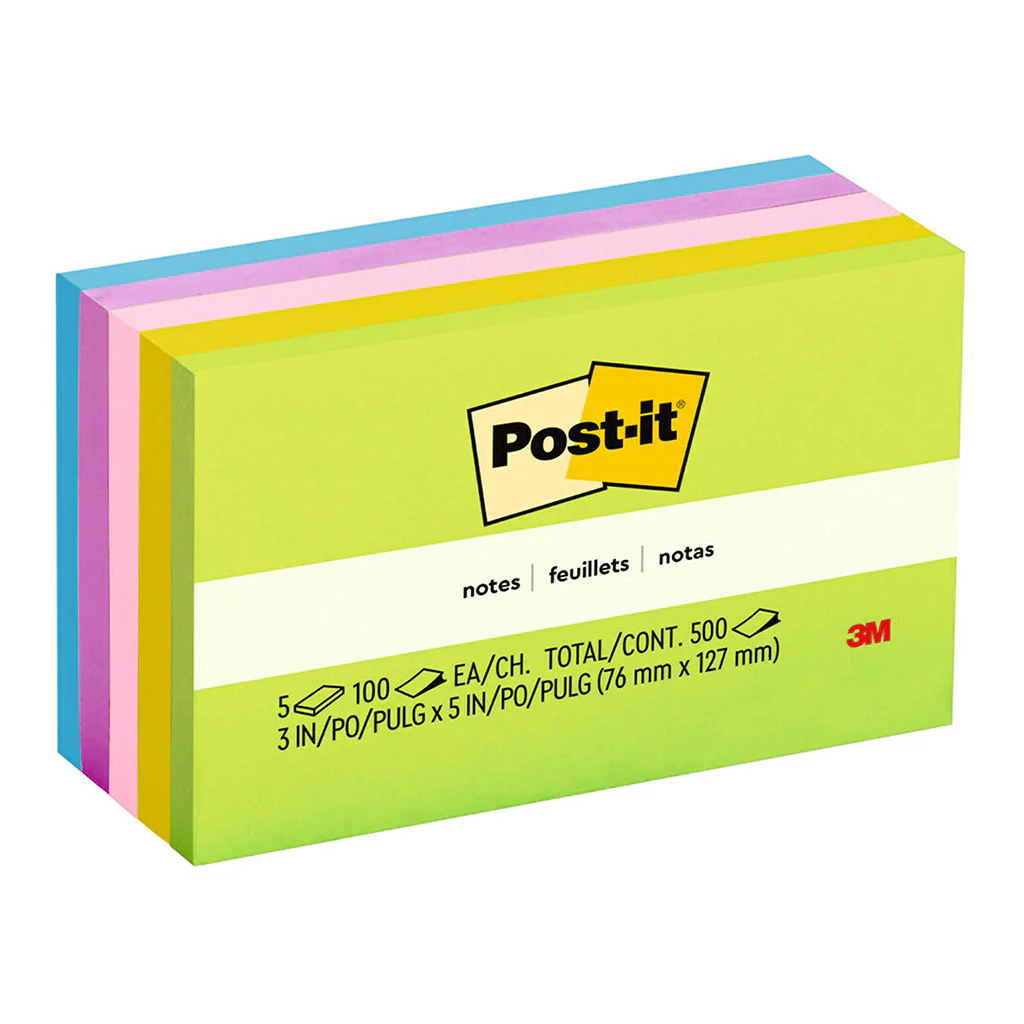 Post-it Notes 655-5uc Jaipur Collection 76x127mm 100 Sheet Pads Pack Of 5 - Nail Gallerys