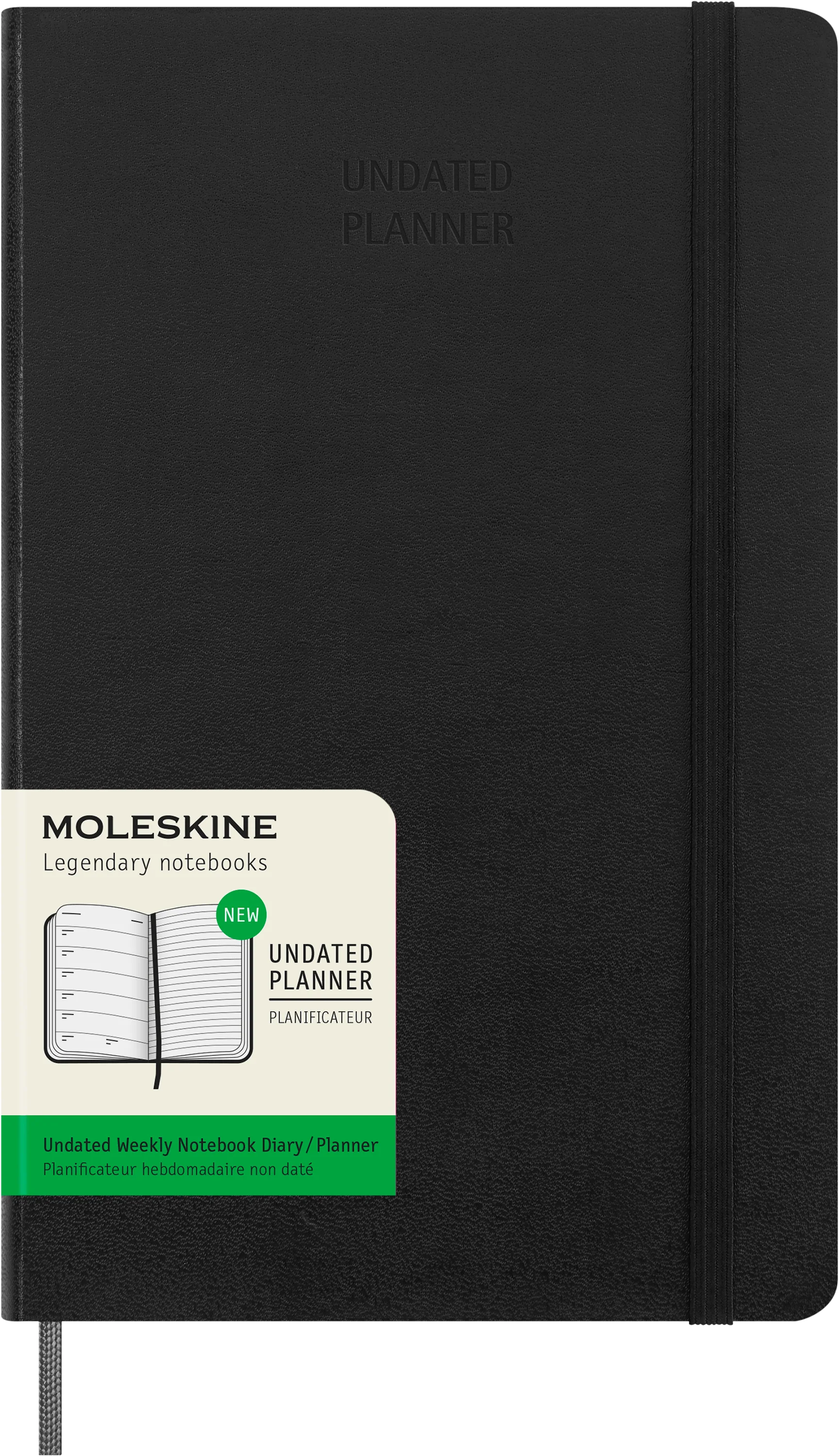 Moleskine Diary Undated Weekly + Notes HC Large Black - Nail Gallerys
