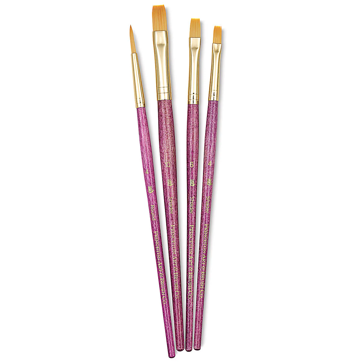 Princeton Real Value Synthetic Golden Taklon 9181 Brushes Set Of 4 - Nail Gallerys