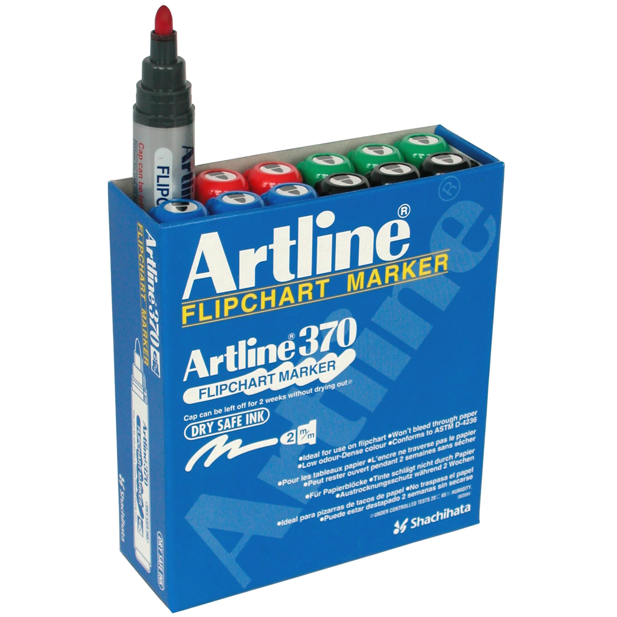 Artline 370 Flipchart Marker 2mm Bullet Nib Assorted - Nail Gallerys