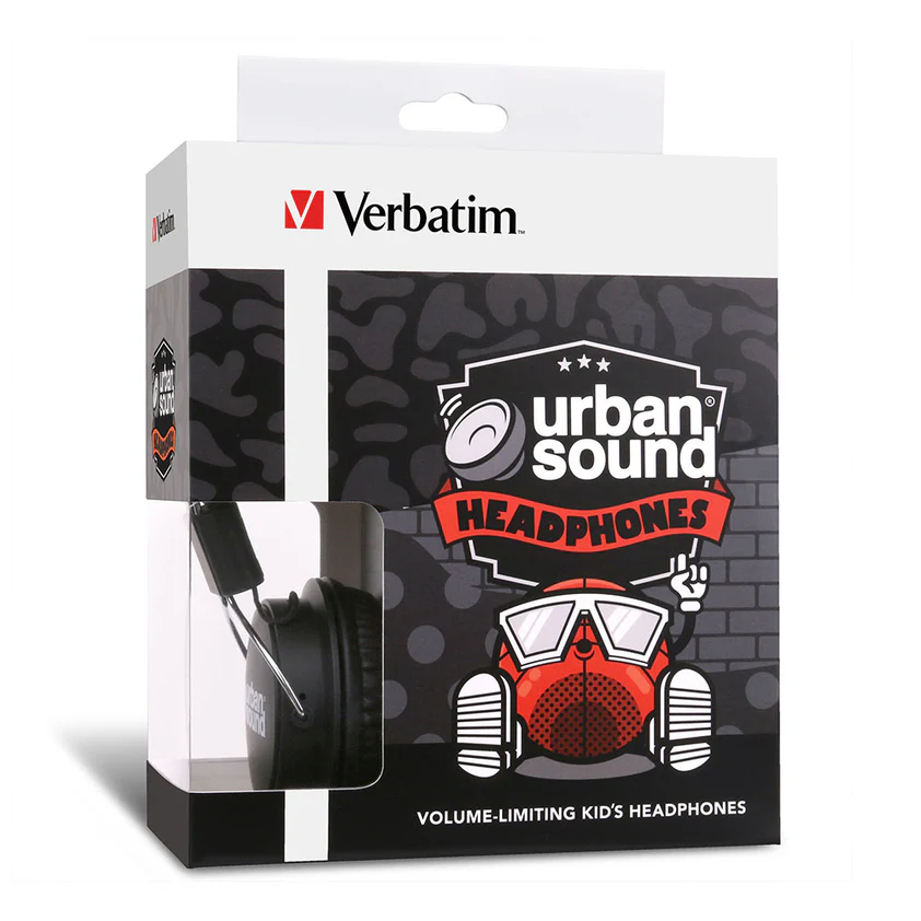 Verbatim Urban Sound Headphones Black/Black - Nail Gallerys