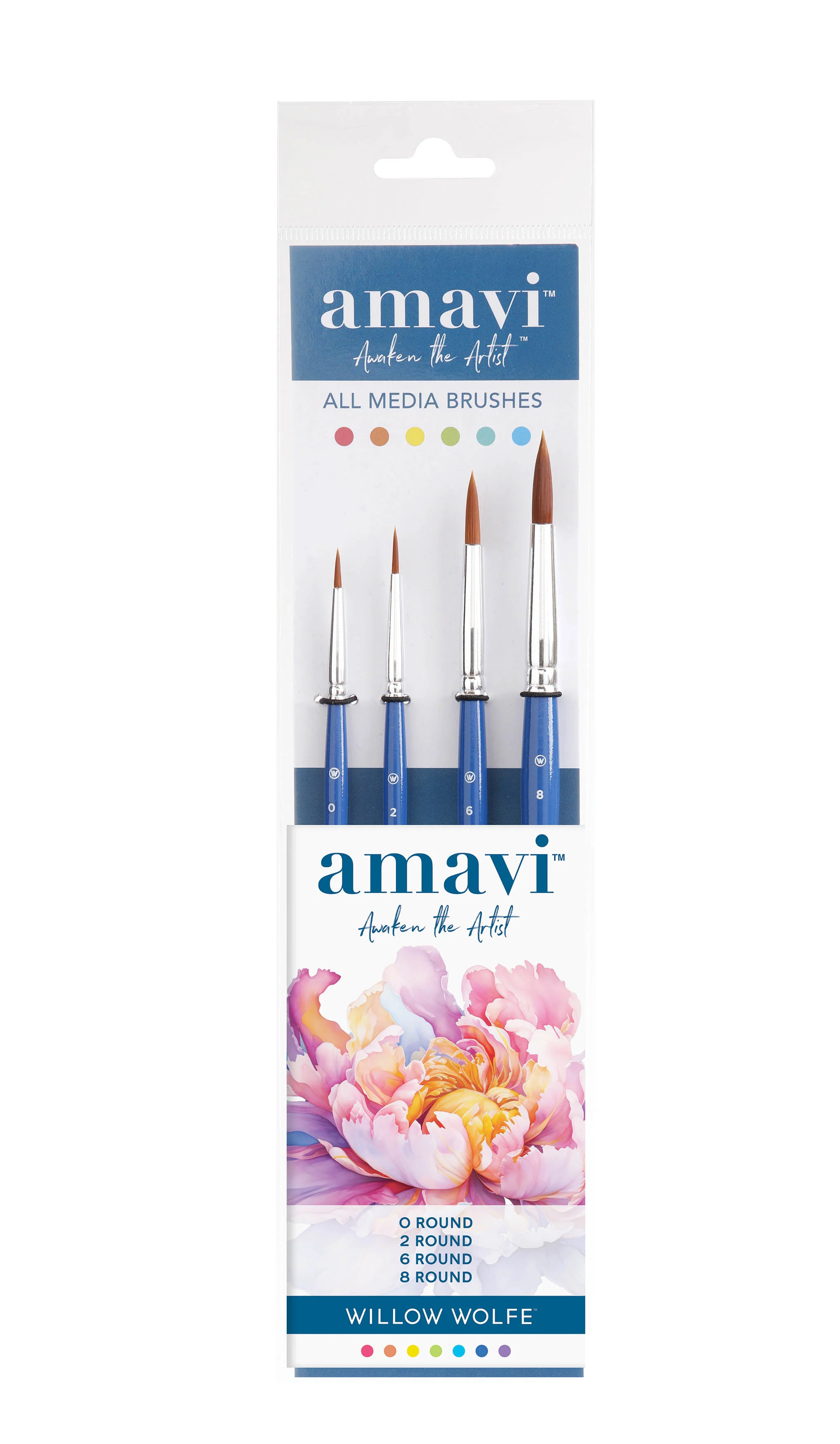 Willow Wolfe Amavi Basic Strokes Golden Taklon Brush Set - Nail Gallerys