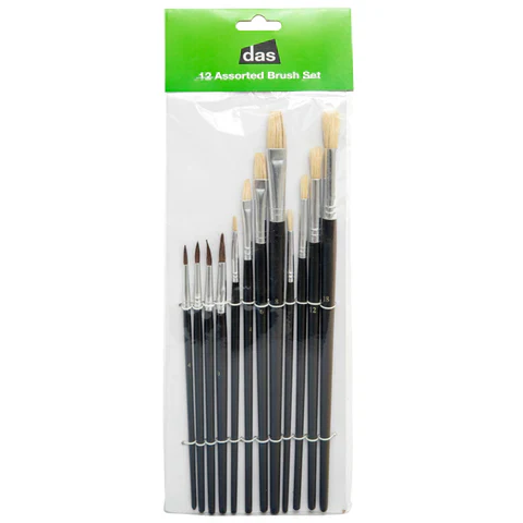 Das Artist Assorted Brushes Set of 12 - Nail Gallerys