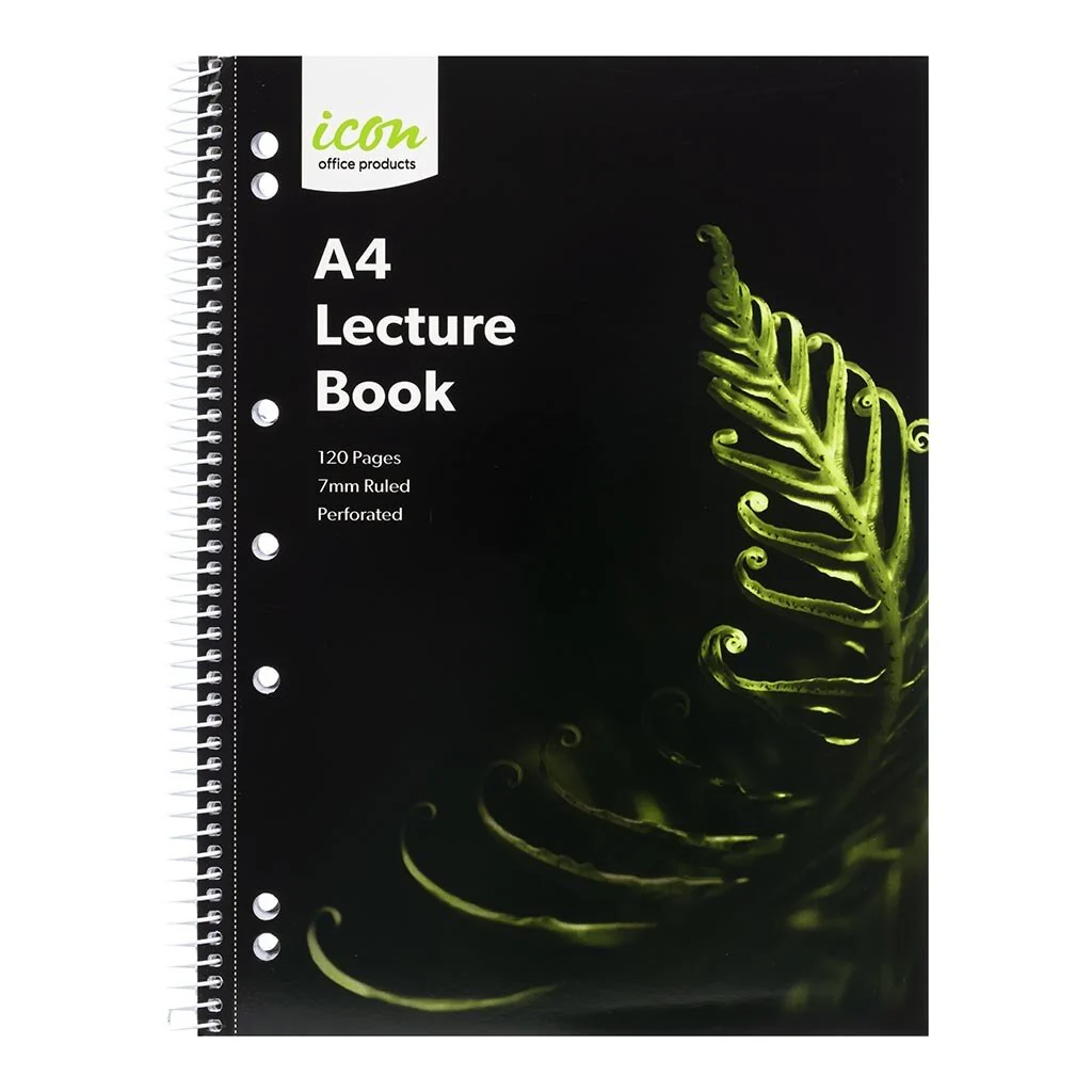 Icon Spiral Lecture Notebook A4 Soft Cover 120 Pg - Pack Of 3 - Nail Gallerys
