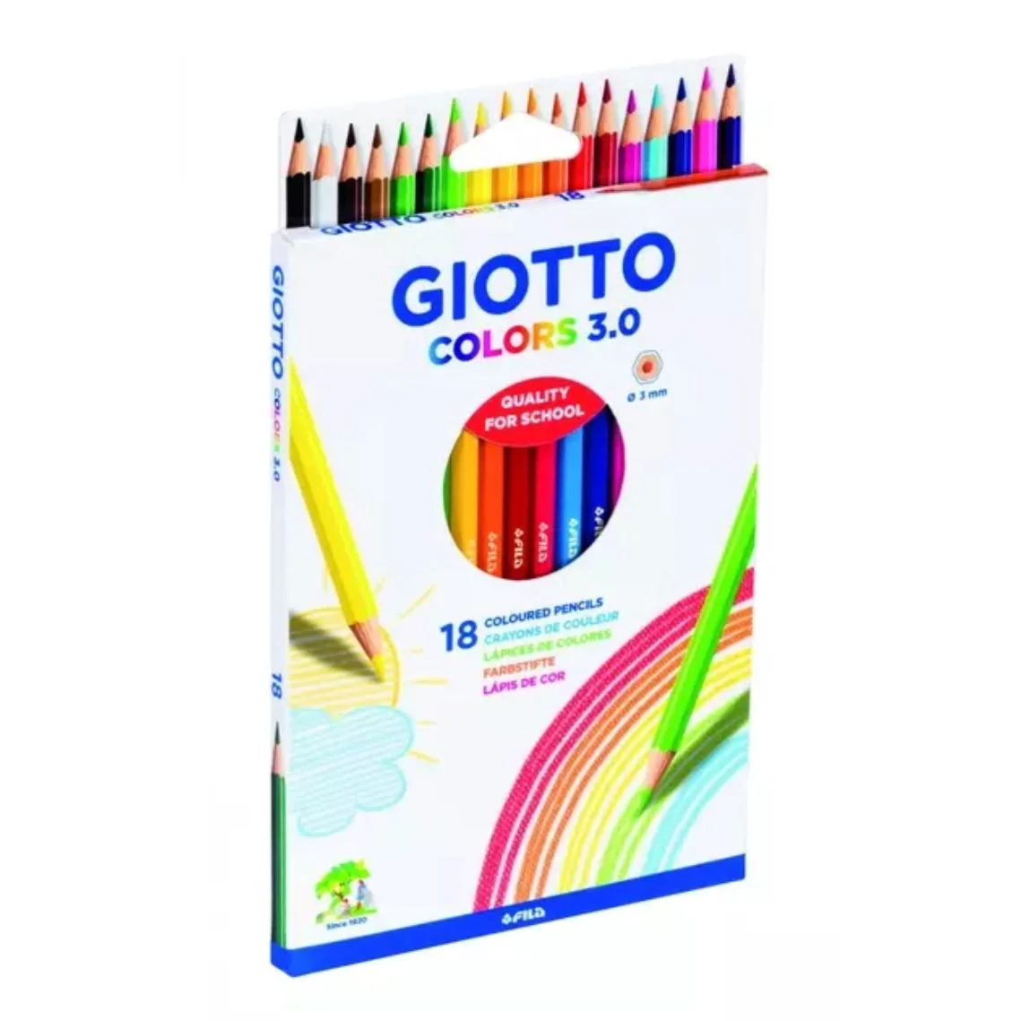 Giotto 3.0 Assorted Colouring Pencils Pack of 18 - Nail Gallerys