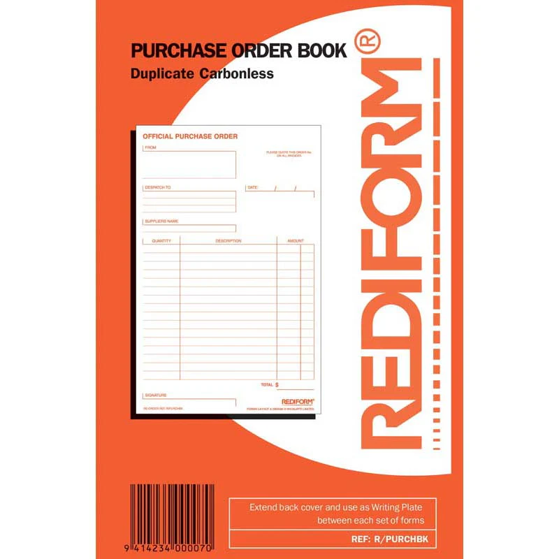 Rediform Book Purchase Order R/purchbook Duplicate 50 Leaf - Nail Gallerys