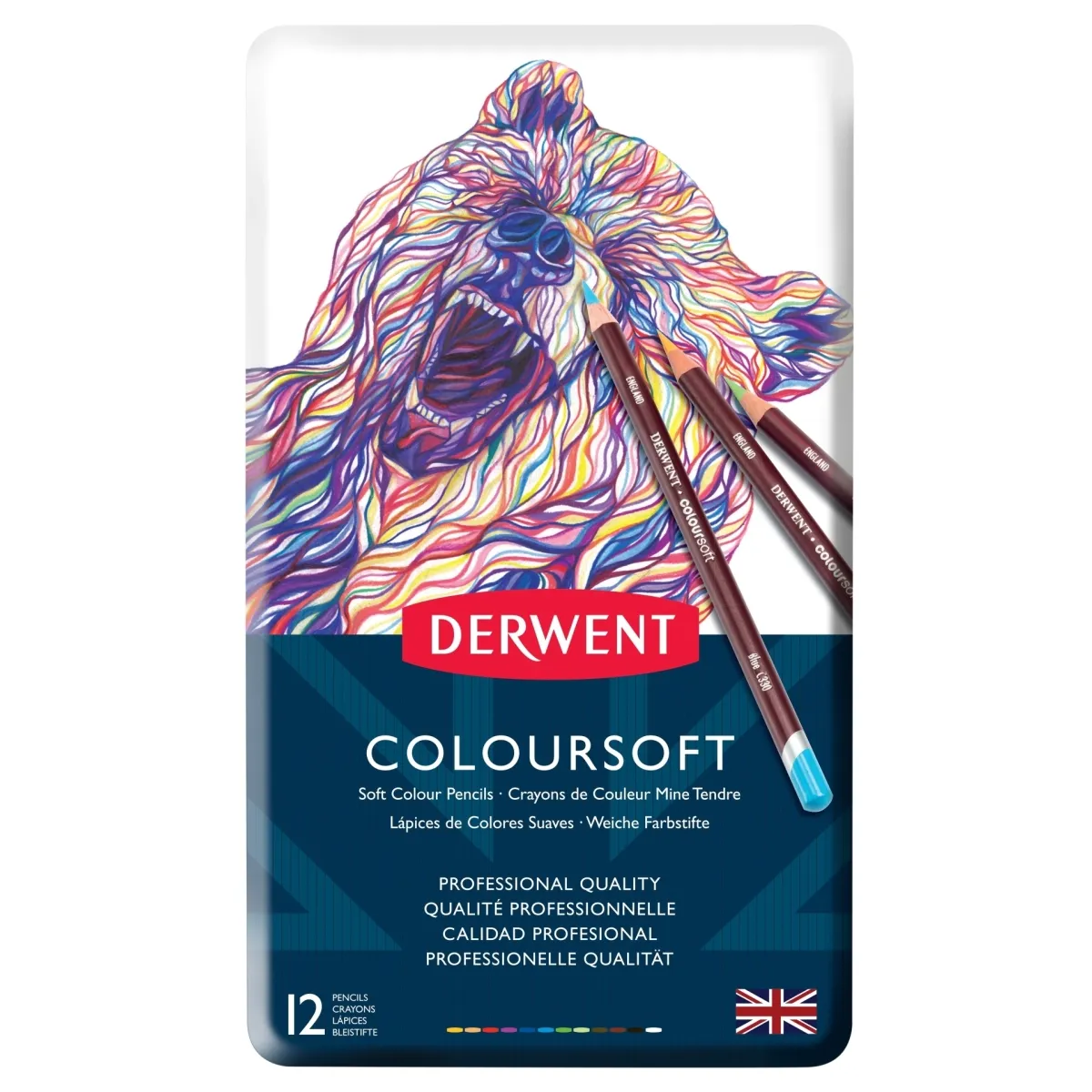 Derwent Coloursoft Pencils Tin of 12 - Nail Gallerys