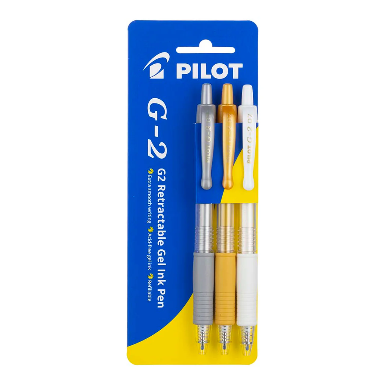 Pilot G2 Gel Fine Pens Metallic Gsw Pack Of 3 - Nail Gallerys