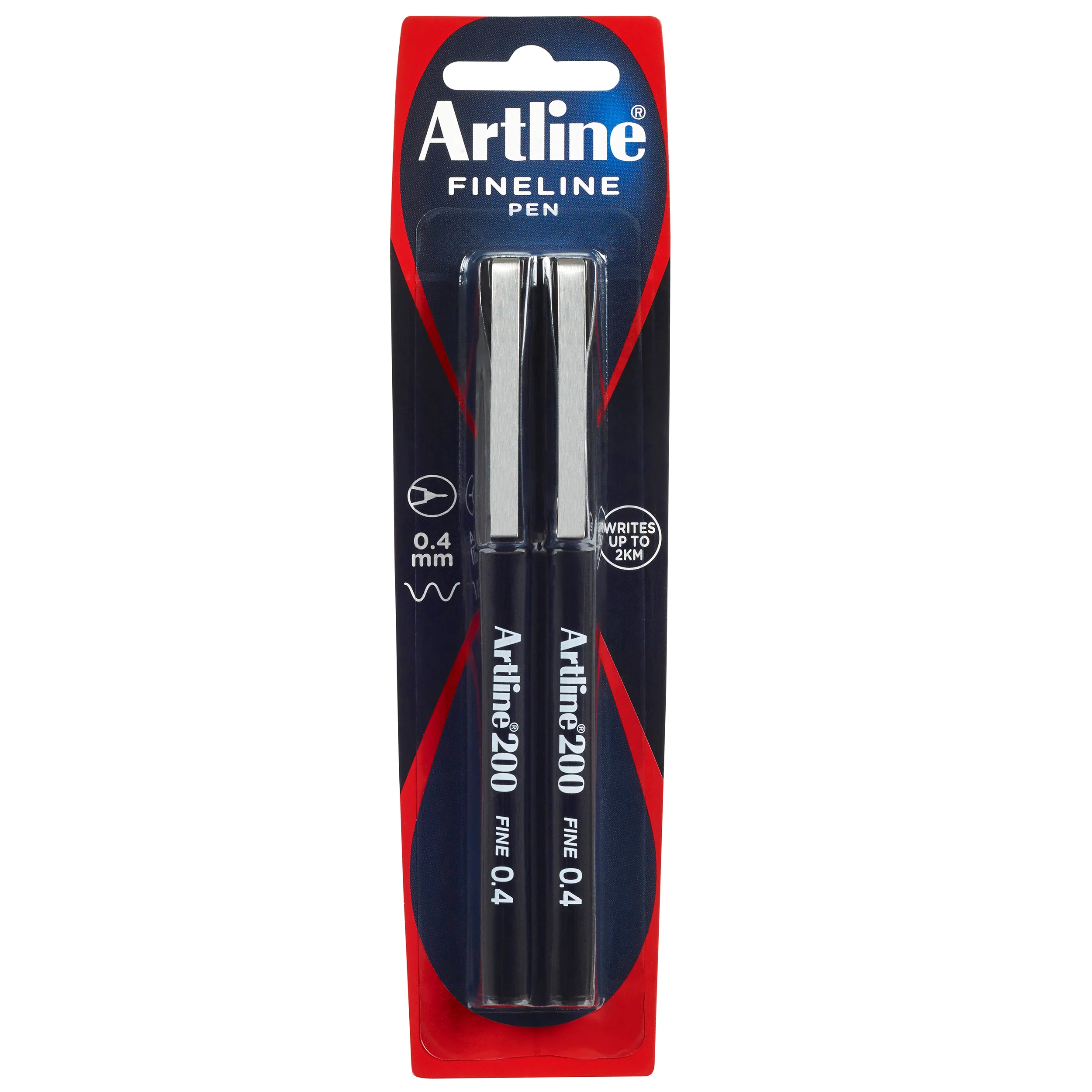 Artline 200 Fineliner Pen 0.4mm Black Pack Of 2 - Nail Gallerys