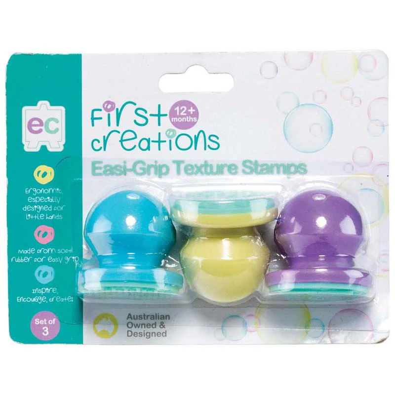 EC First Creations Easi-grip Texture Stamps Set Of 3 - Nail Gallerys