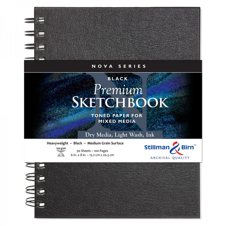 Stillman & Birn Nova Black Spiral Sketchbooks 150gsm - Nail Gallerys