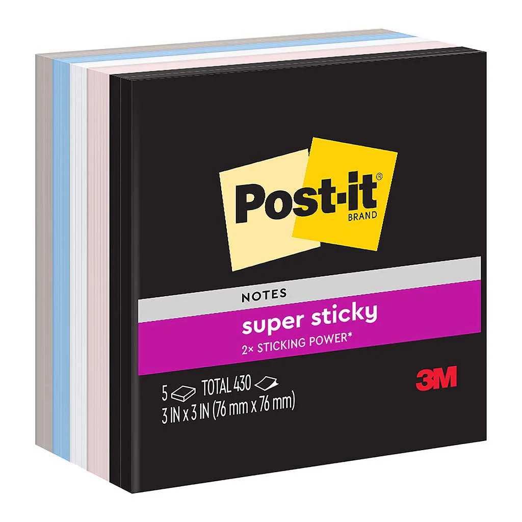 Post-it 76x76mm Simply Serene Super Sticky Notes Pack of 5 - Nail Gallerys