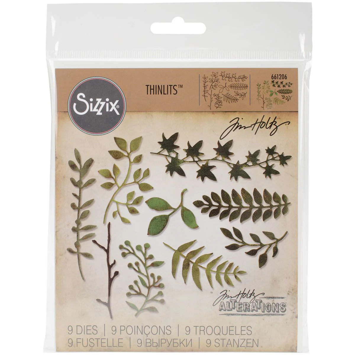 Sizzix by Tim Holtz Garden Greens Thinlits Dies - Nail Gallerys