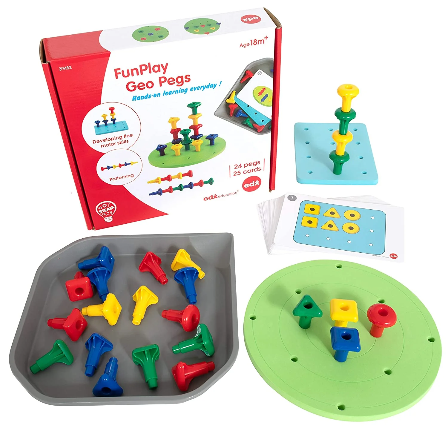 EDX Funplay Geo Pegs 24 Piece Set - Nail Gallerys