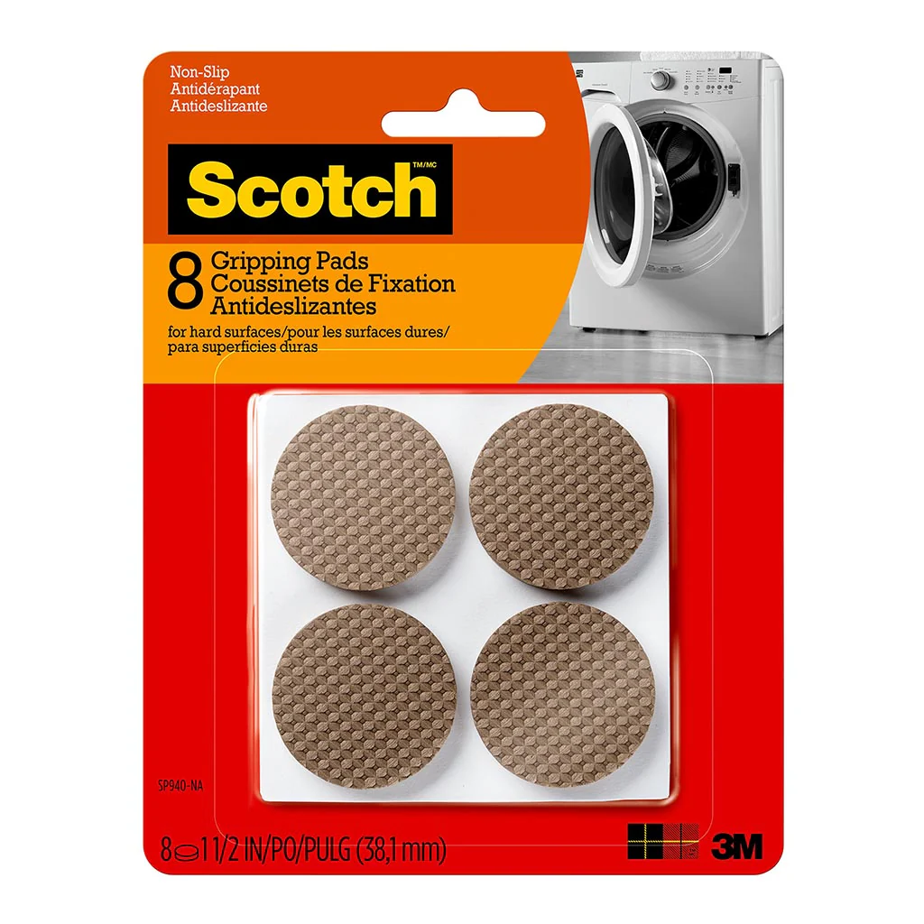 Scotch 3.8cm Round Brown Gripping Pads Pack of 8 - Nail Gallerys