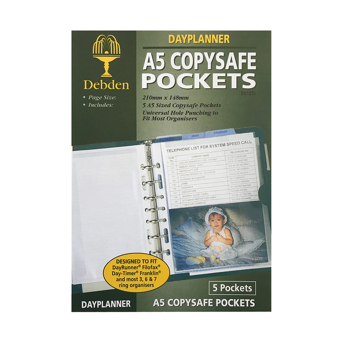 Debden Desk Copy Safe Pockets Dayplanner 5 Pack - Nail Gallerys
