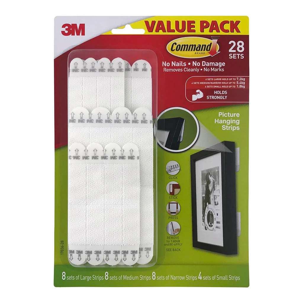 Command Assorted White Picture Hanging Strips Pack of 28 Sets - Nail Gallerys