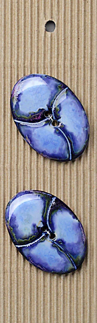 Incomparable Buttons - Large Blue Oval L512 - Card of 2 - Nail Gallerys